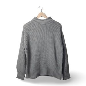 SAODIMALLSU Gray Oversized Batwing Knit Cowl Neck Sweater - Women's Size Small